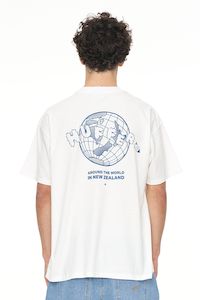 Mens Tees: HUFFER BLOCK TEE 220/FLIGHT PLAN - CHALK