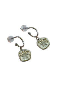 Jewellery: PENNY FOGGO STAR PENTAGON HALF HOOPS - SILVER