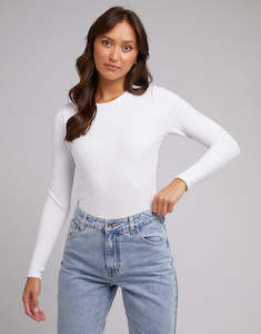 SILENT THEORY RIB LONG SLEEVE - WHITE