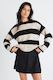 Among The Brave Gravity Black & Stone Stripe Crew Neck Knit Jumper