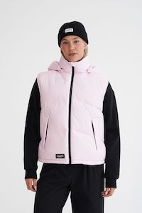 HUFFER WOMENS BLOCK DOWN VEST - PEONY