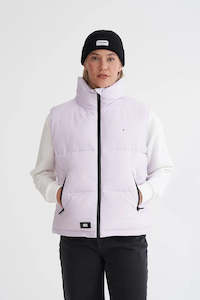 Womens Jackets Coats: HUFFER WOMENS BOX PUFFER VEST - ORCHID