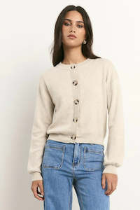 Womens Knits: IVY + JACK SOLAR OAT COTTON FINE KNIT CREW CARDIGAN