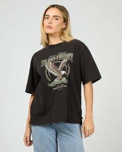 Silent Theory: SILENT THEORY AIRBORNE TEE - WASHED BLACK