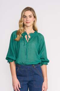Womens Tops: LEILA + LUCA SAFRON TOP - JADE