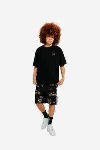 Mens: CRATE MEN'S BASIC SCRIPT BOX FIT T-SCRIPT BOX FIT T-SHIRT - BLACK