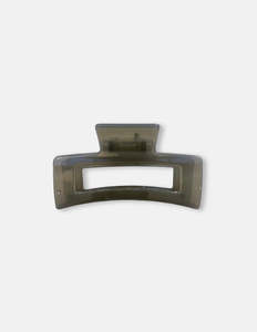 STELLA + GEMMA RECTANGLE HAIR CLAW - TRANSPARENT GREY