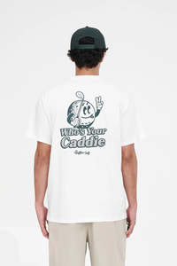 Mens: HUFFER SUP TEE 190/YOUR CADDIE - CHALK