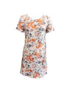 Womens Dresses Tunics: VISCOSE RELAXED PRINT TEE DRES