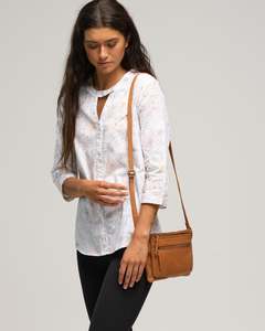 Womens Tops Tees: COTTON QTR SLEEVE BLOUSE