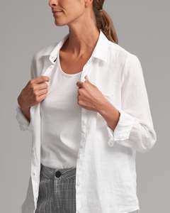 Womens Shirts Blouses: LINEN CLASSIC SHIRT