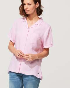 Womens Shirts Blouses: LINEN BREEZY SS SHIRT
