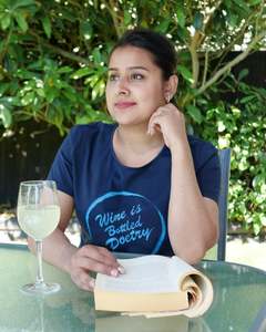 Womens Essential Tees Polos: SUPIMA BOTTLED POETRY CREW TEE