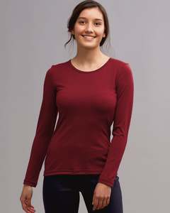Womens Essential Tees Polos: MERINO LS CREW