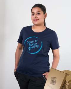 Womens Essential Tees Polos: SUPIMA BOTTLED POETRY CREW TEE