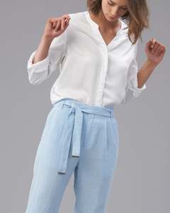Womens Linen: LINEN TIE WAIST PANT