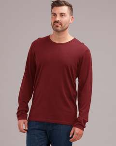 Mens Essential Tees Polos: MERINO LONG SLEEVED CREW SHIRT