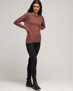 Womens Cotton: CASHMERE COTTON SWINGY CREW