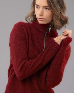 Womens Merino: MERINO POSSUM QTR ZIP