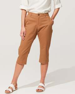 Womens: COTTON FINE TWIL CAPRI