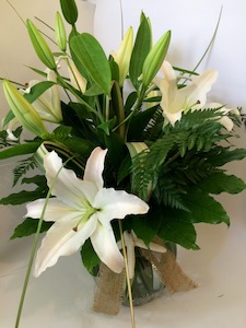 White Lilies wrapped - Wildstem Florists