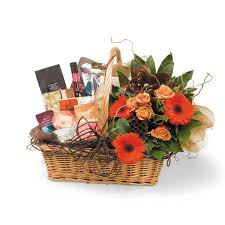 Gourmet & flower basket - Wildstem Florists