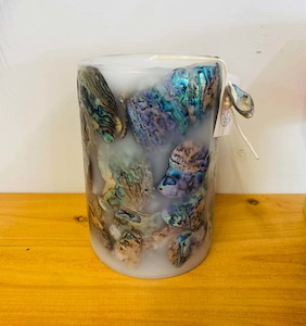 Products: Large Paua shell candle - Wildstem Florists