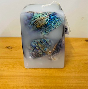 Paua candle square - Wildstem Florists