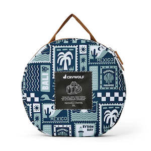 Child - Accessories: Packable Duffel || Blue Postcards