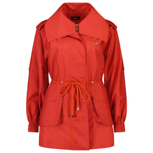 Womens Clothing - Jackets & Coats: Marlow Women's Rain Jacket - Blood Orange/Fuchsia Check