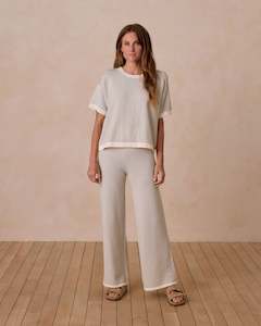 Womens Clothing: Knit Wide Leg Pant || Sage Stripe