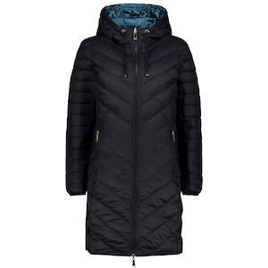 Arnie Womens Reversible Down Jacket || Black/Empire Teal