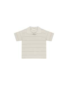 Chandler Knit Polo || Eucalyptus Stripe