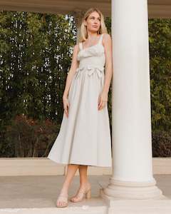 Womens Clothing: Betsy Dress || Sage Stripe