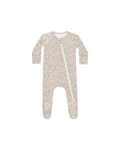 Products: Bamboo Zip Footie || Purple Floral