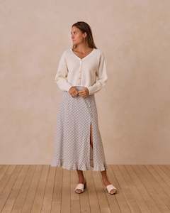 Rylee Cru: Button Slit Skirt || Seafoam