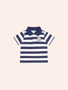 Stripe Polo Tee || Navy Stripe