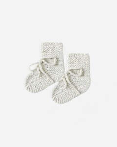 Childrens Clothing Footwear: Knit Booties || Heathered Blue