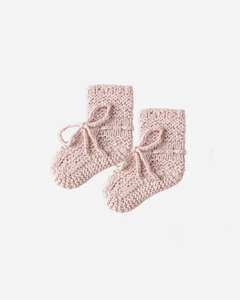 Childrens Clothing Footwear: Knit Booties || Rose Speckle