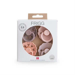 FRIGG 4-Pack PacifiersRound Silicone ||Sunset Bliss