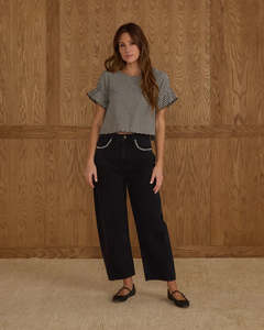 Rylee Cru: Francie Blouse || Black Gingham