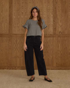 Rylee Cru: Womens Barrel Denim || Washed Black