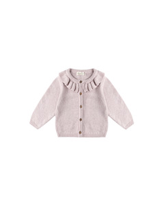 Quincy Mae: Ruffle Collar Cardigan || Lilac