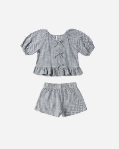 Rylee Cru: Juniper Set || Blue Marine Gingham