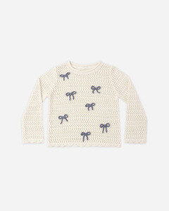 Rylee Cru: Crochet Knit Pullover || Bows