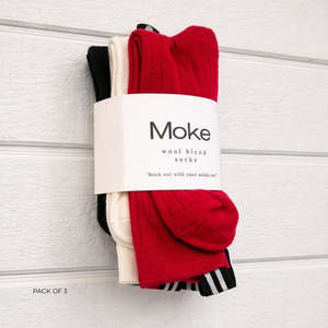 Lily - Women's Blend Socks || Black/Cream/Cherry Tomato