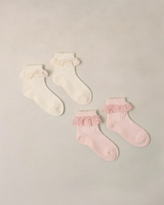 Socks: Ruffle Socks || Blush/Ivory