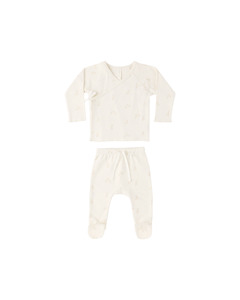Baby Shower Gifts: Wrap Top + Footed Pant Set || Bunnies