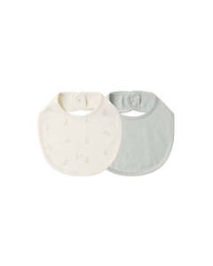 Quincy Mae: Jersey Snap Bib Pack || Bunnies/Sage Microstripe