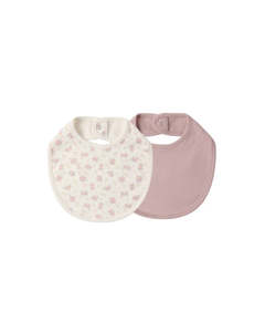 Quincy Mae: Jersey Snap Bib Pack || Flower Fields/Mauve
